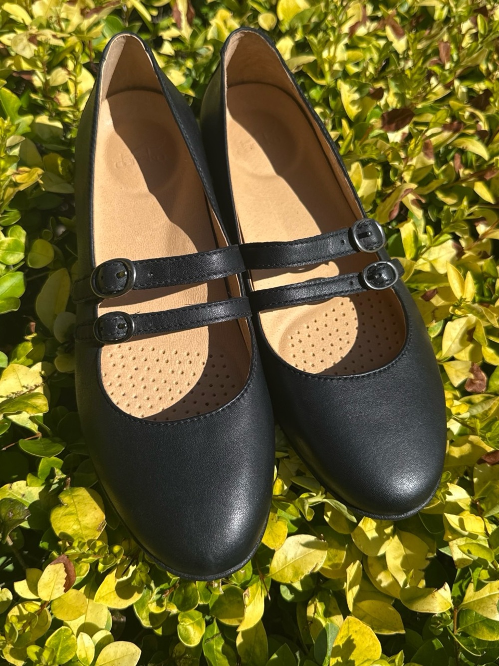 Dansko Black Double-Strap Mary Jane Flats